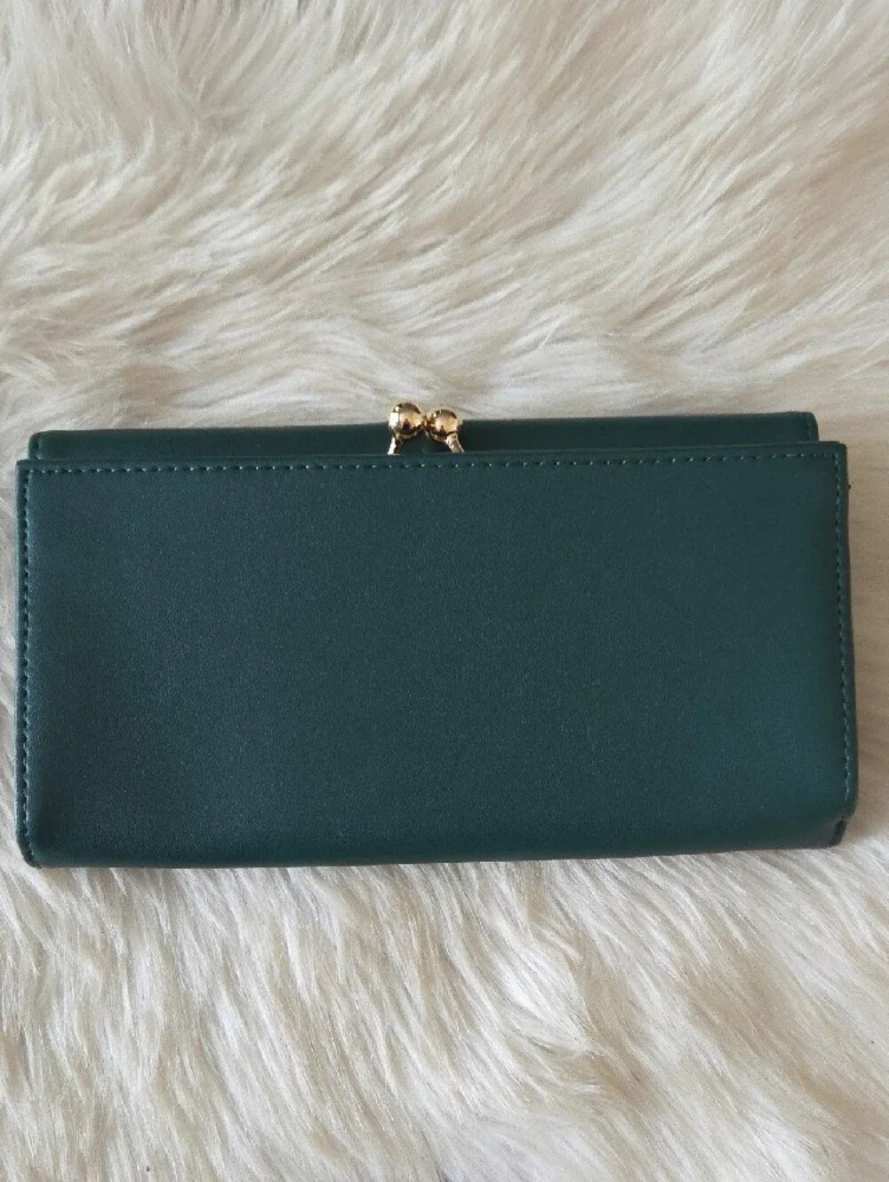 A New Day Green Women's Clutch Wallet with Gold Accent